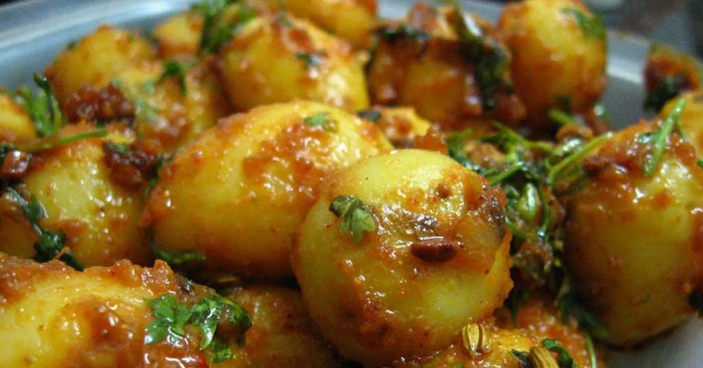 Aloo dum, typical vegetarian dish from India