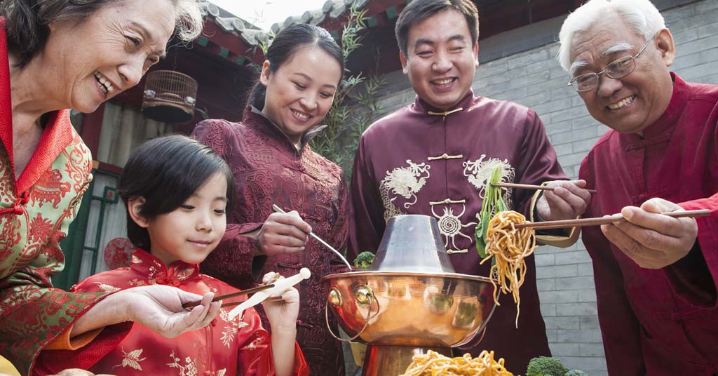 Traditional Chinese family tasting Chinese cuisine