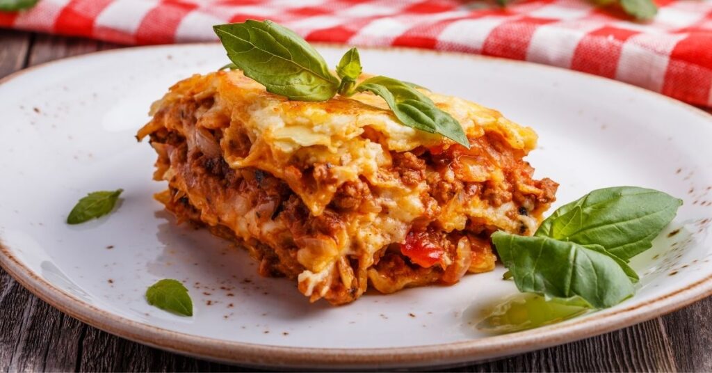 Lasagna: typical Italian dishes